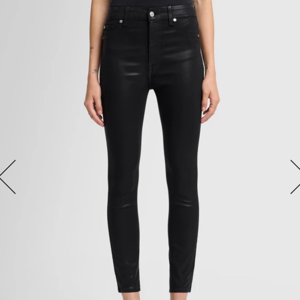 Wax Coated 7 For All Mankind Skinny Jeans